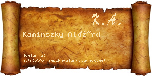Kaminszky Alárd névjegykártya